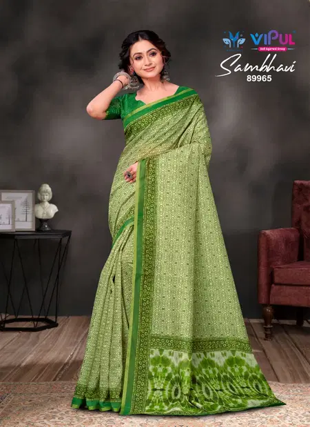 Sambhavi By Vipul Cotton Daily Wear Saree Wholesalers In Delhi
